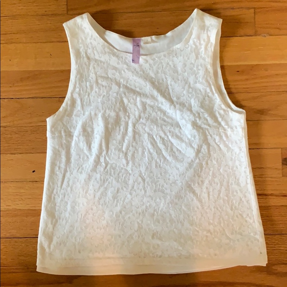 White tank top with floral design